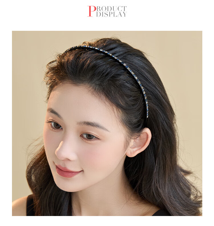 CHIMERA Elegant Rhinestone Headband, Simple Long-Toothed Wavy Hair Clip for Face Washing And Styling, Mid-Autumn Festival Gift 6