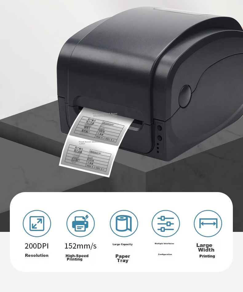 Gprinter GP-1124T Thermal Transfer Label Printer Computer USB/serial/parallel Version Jewelry Water Marking Warehouse Logistics Carbon Ribbon Printer 5