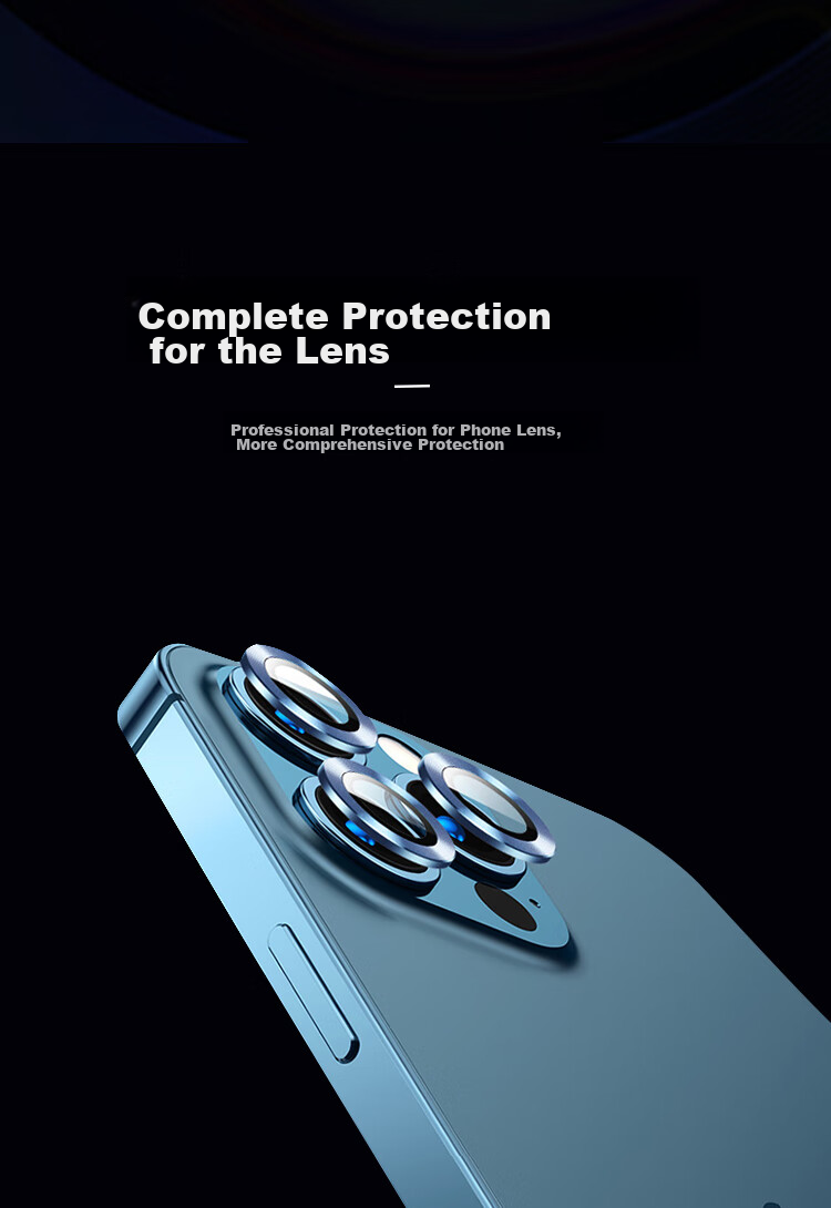 ESCASE IPhone 13 Pro Max/13 Pro Camera Lens Protector for IPhone 13 Pro/13 Pro Max, Metal 3 Blue Sapphire Rear Camera, High-Definition Wear-Resistant Eagle Eye Graphite Gray 2