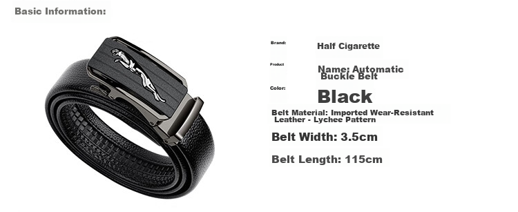 HALFEEL Men's Belt with Automatic Buckle, Durable Leather Waistband, Korean Style Casual Business Belt for Young And Middle-Aged Men, Military Training And Father's Day Gift 2