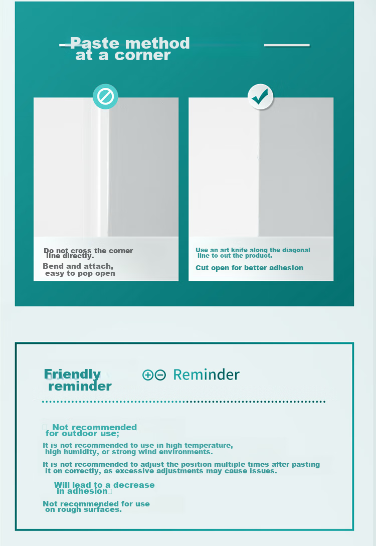 Qinghua Wall Static Electricity Protection Film, Latex Paint Wall Sticker, Anti-Kick Waterproof Wall Protector, Transparent 60*500cm 14