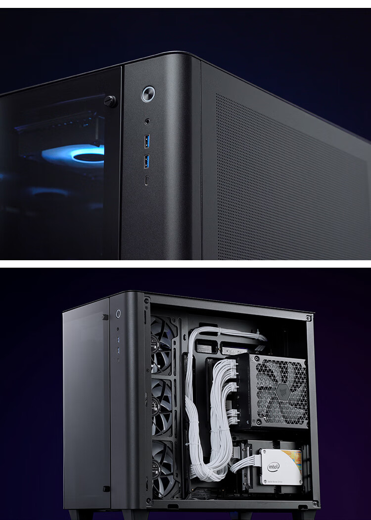 JONSBO TK-3 Black Curved Panoramic ATX Case (Dual 360 Radiator Support/ATX PSU/10 Fan Positions/Type-C Gen2 10Gbps+) 19