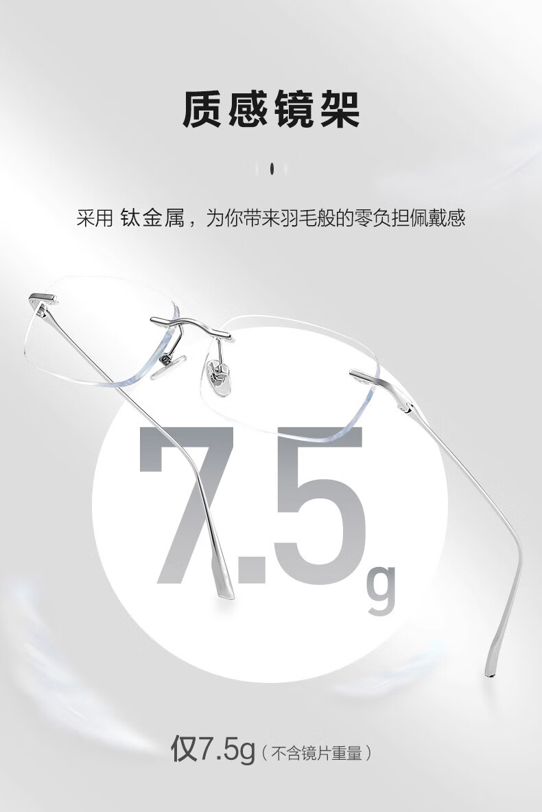 Molake Frameless Imported Reading Glasses for Women, High-Quality Genuine Fashionable Anti-Blue Light Titanium Metal Rimless Eyeglasses for Middle-Aged And Elderly 5