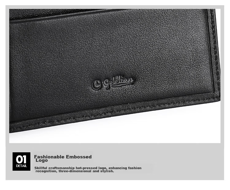 Goldlion Men's Wallet, Short Style, Large Capacity, Leather Billfold, Gift Box, Birthday Present 16