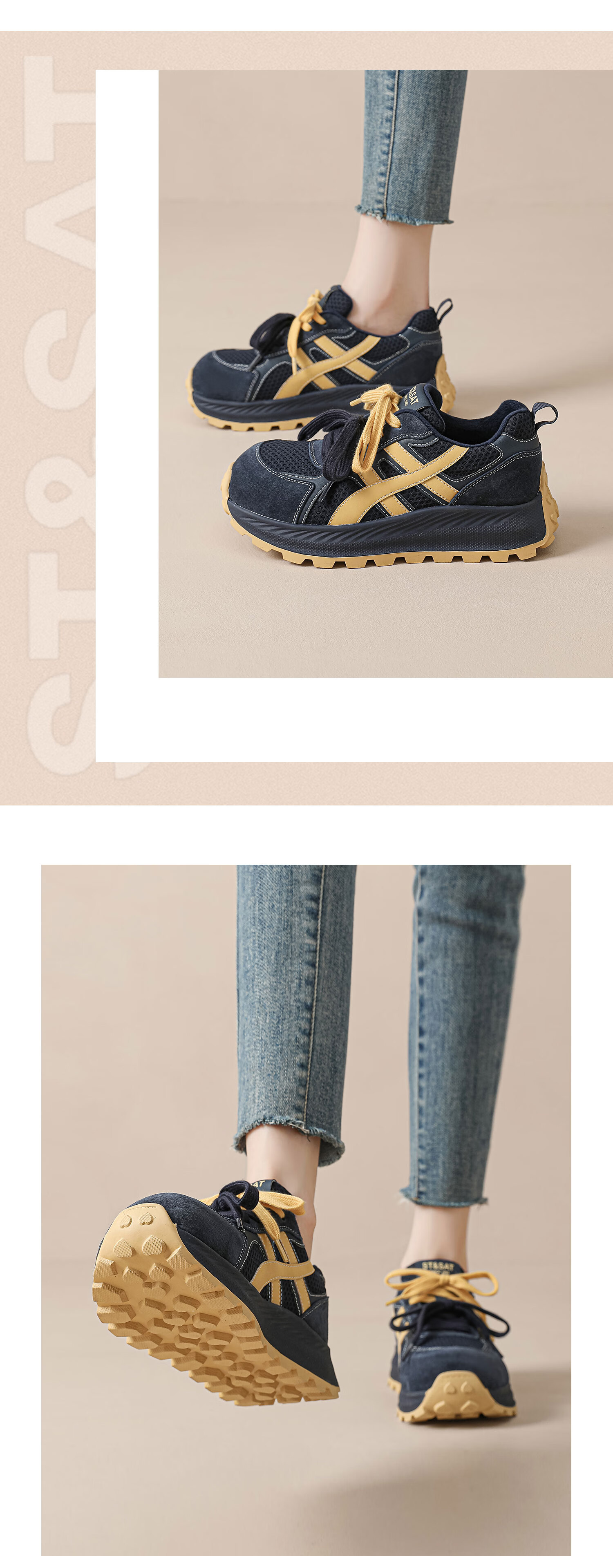 Saturday Comfortable Retro Thick-Soled Fleece-Lined Derby Shoes for Women Autumn Winter High-End Versatile Casual Warm Cotton Shoes Coffee Color Size 37 4