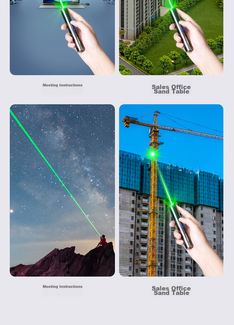 Whist A26 Silver Laser Pointer, Green Light Outdoor Star Pointer, USB Rechargeable High-Power Laser Light, Long-Range Infrared Construction Site Laser Flashlight, Long Battery Life Green Light Pe 11