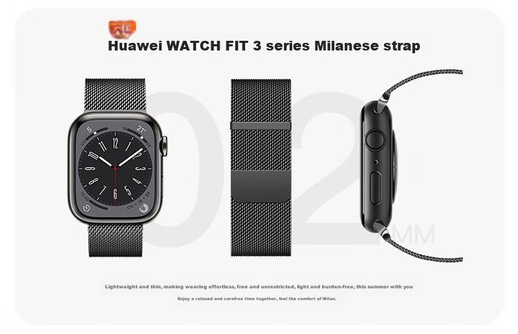 Iboann Magnetic Watch Band Compatible with Huawei Fit5, Milanese Loop for Huawei Watch Fit4/5Pro, Metal Integrated Accessory for Smartwatch FIT3 4