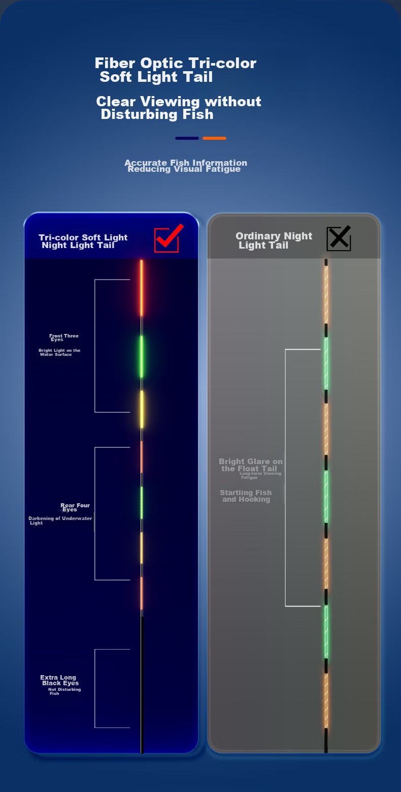 Chuanze Ultra-Fine Tail Luminous Float, All-In Ultra-Bright Eye-Catching Electronic Float, Day And Night Dual-Use Fishing Float, Highly Sensitive Crucian Carp Buoy PG01 3