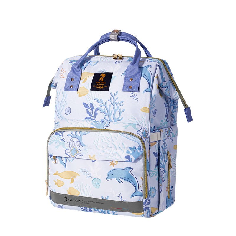 Xinandai Mommy Bag, Large Capacity Multifunctional Backpack for Travel, Nursing, And Baby Care, Lightweight And Convenient, Blue Sea Phantom
