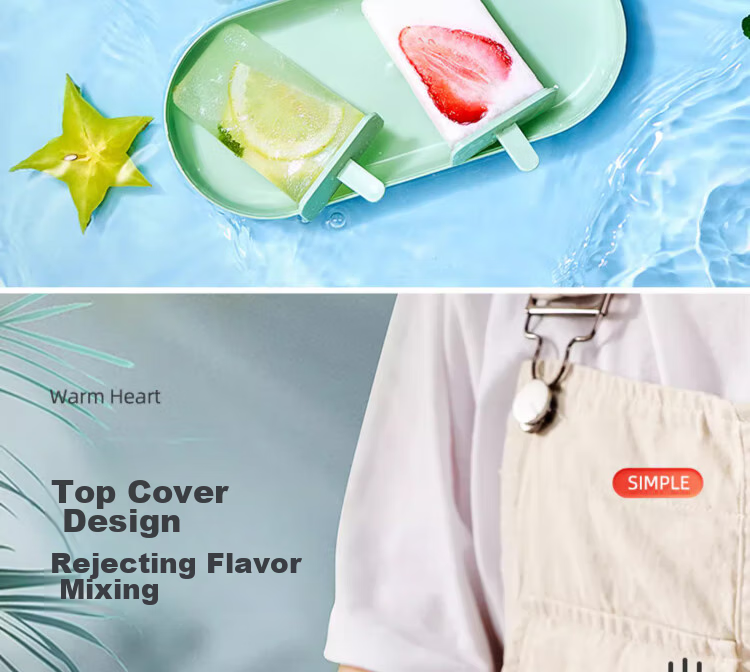 Dipple Homemade Ice Pop Molds Food-Grade Popsicle Molds DIY Household Ice Lolly Molds Automatic Demolding Six-Pack 11