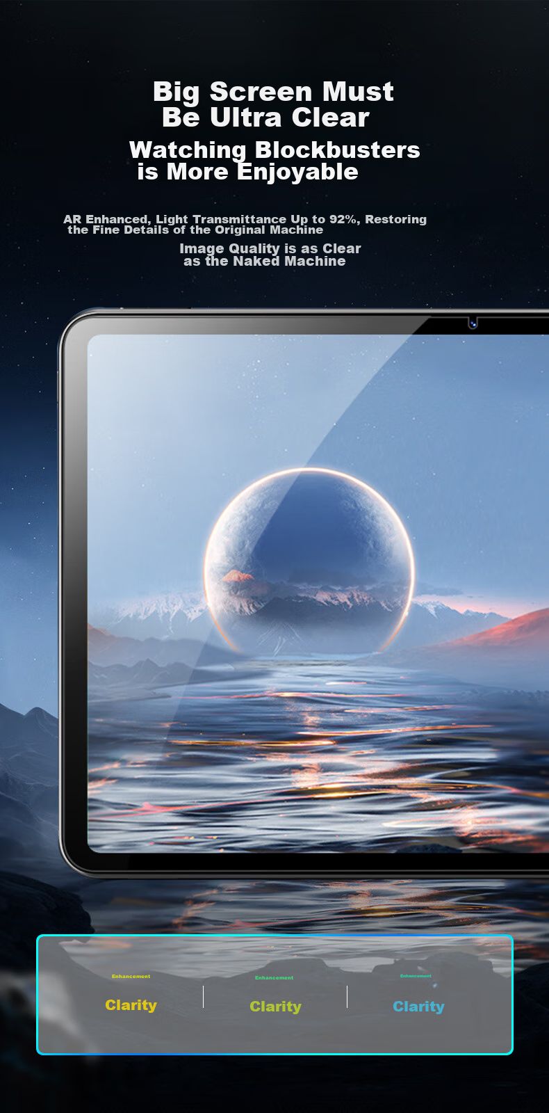 CangHua Tempered Glass Screen Protector for Vivo Pad Air 11.5-Inch, IQOO Pad Air Tablet Protective Film, Full Coverage High Definition Anti-Fingerprint Screen Protector 11