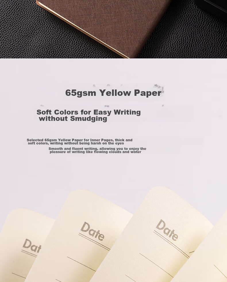 Deli B5/120 Sheets Business Notebook, Leather Cover Office Meeting Diary, Black BP128 7
