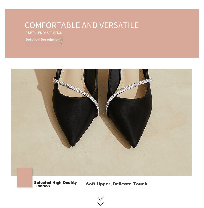 DAPHNE Ultra High Heels for Women, Pointed Toe, Shallow Mouth, Stiletto, Fashionable Elegant Heightening Shoes, Party Shoes, Black, Size 34 4