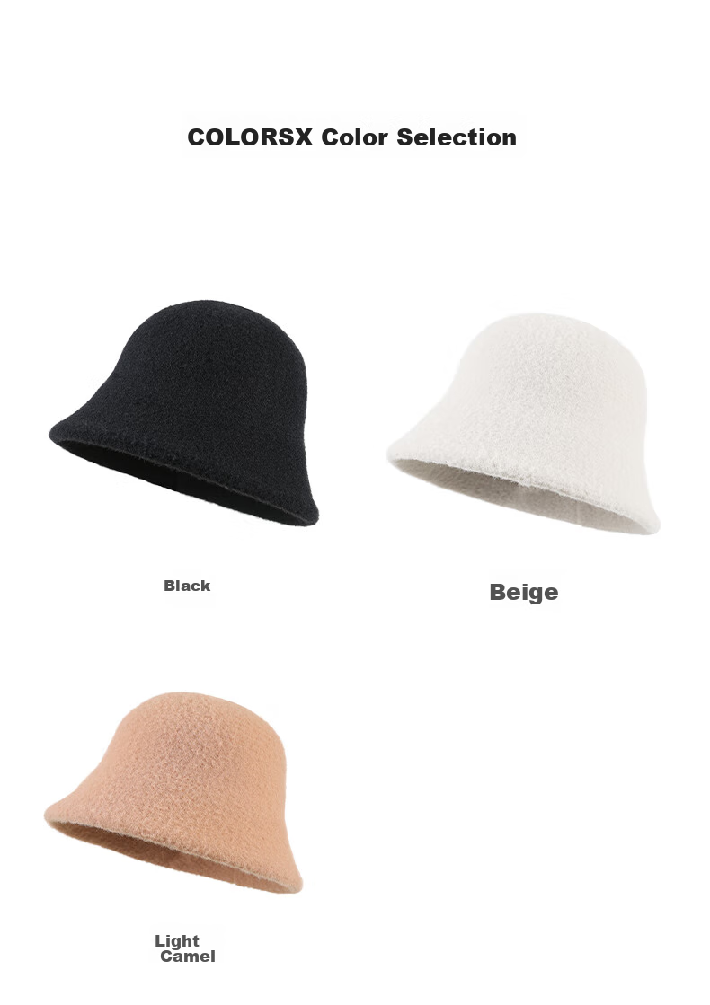 MISSION UV Wool Warm Fisherman Hat for Women, Autumn And Winter Bucket Hat, Versatile Face-Slimming Winter Hat, Windproof And Cold-Resistant Hat for Women in Winter Seaso 6