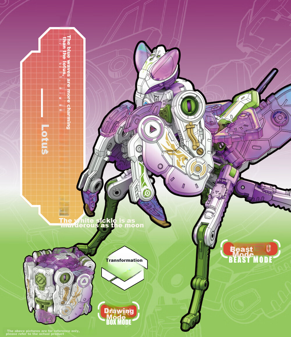52TOYS Mengshou Xia Lotus Mantis Mecha Assembly Transforming Model Toy Action Figure for Boys over 14 Years Old 3
