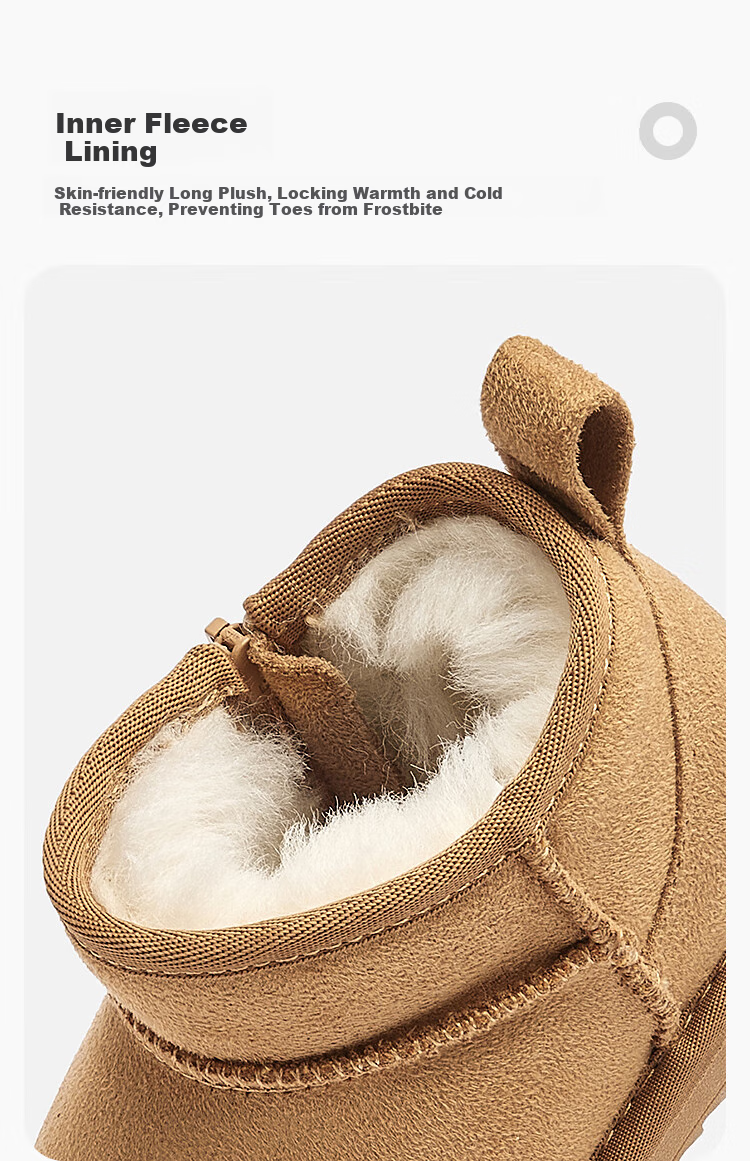 BALABALA Children's Snow Boots, Boys And Girls Short Boots, Winter Boots, Thickened Fleece-Lined Cotton Boots, Non-Slip Low-Top Warm Boots 10