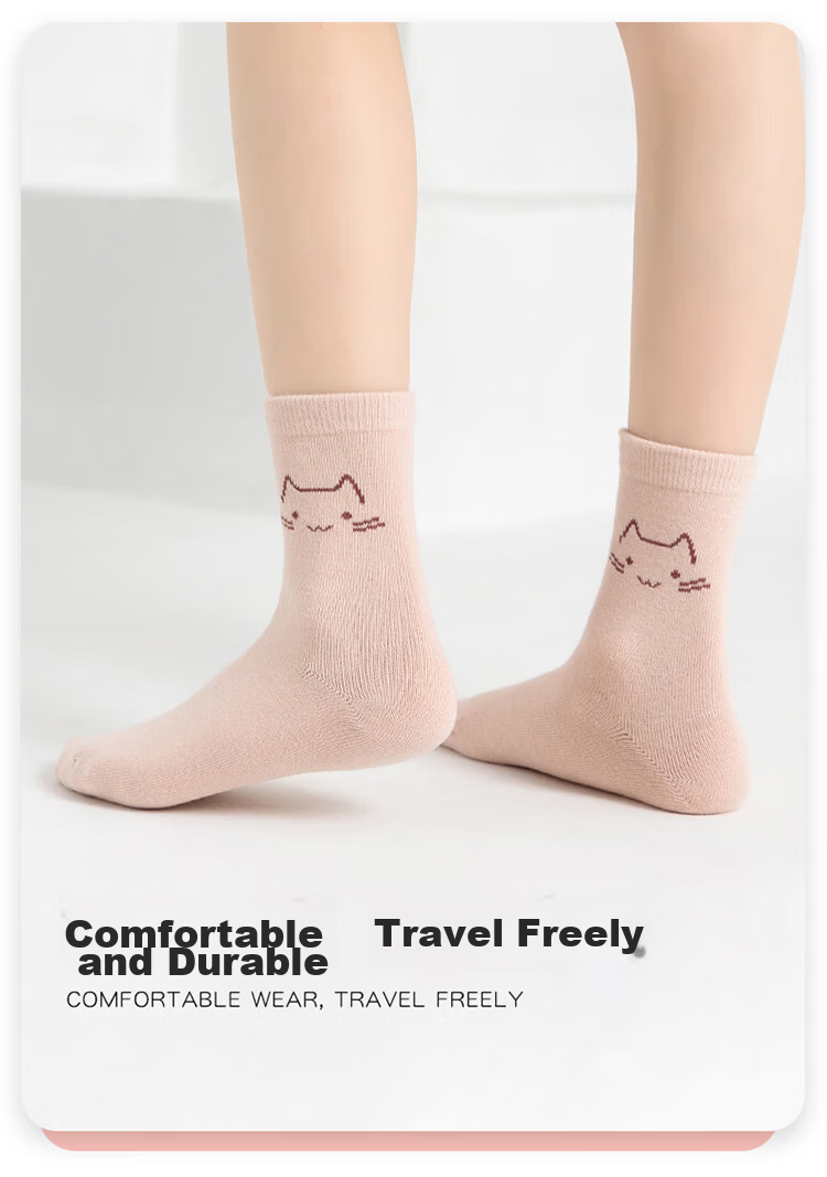 MiiOW Children's Socks, Girls' Mid to Big Kids Cotton Socks, Student Baby Autumn Winter Comfortable Breathable Versatile Casual Mid-Calf Socks 16