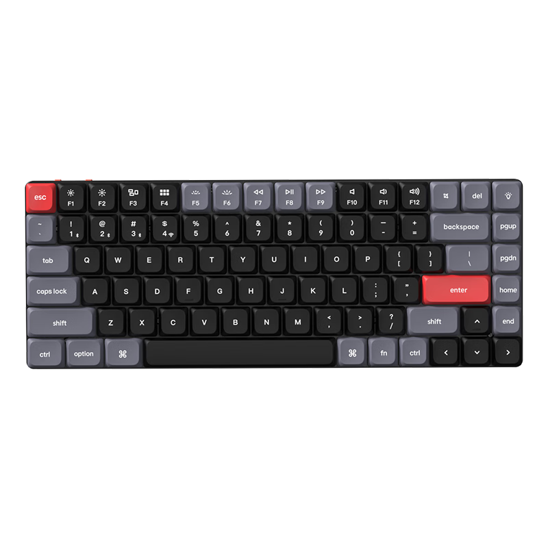 JD Original K3Max Tri-Mode Low-Profile Mechanical Keyboard, Wireless Bluetooth, Gateron 2.0 Low-Profile Brown Switches, 84 Keys, Mac/iPad Keyboard, Ultra-Thin Portable for Office Use, Space Gray