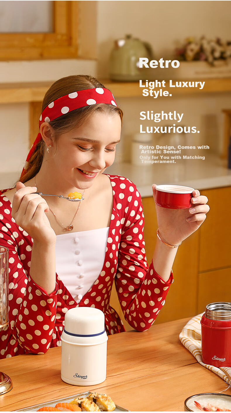 SHINPUR Thermal Food Jar, Keeps Food Warm for 24 Hours, Portable Insulated Lunch Box, Soup Pot, Bento Container 3