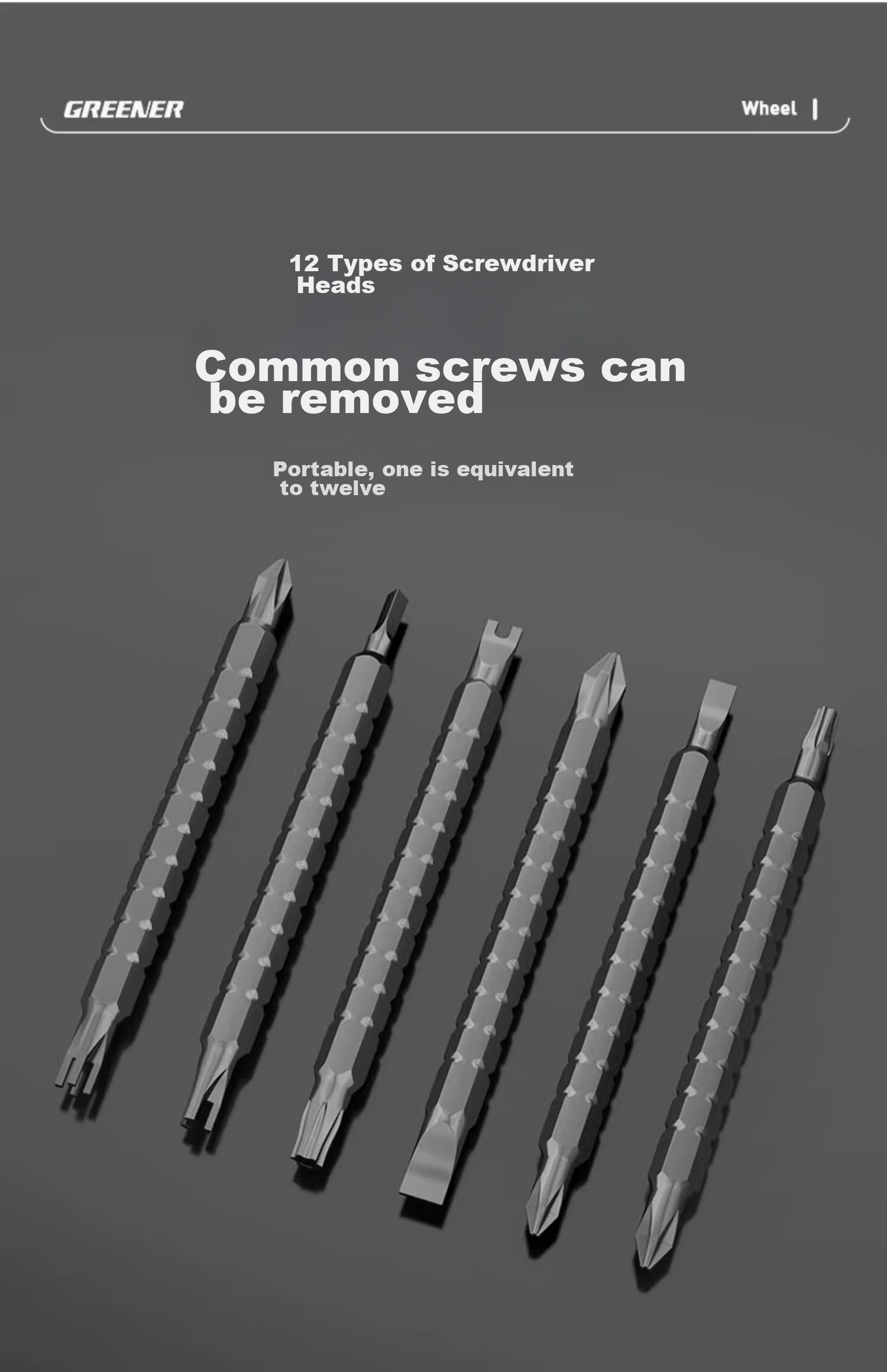 GREENER Ratchet Screwdriver Set, Multifunctional Household Extendable Dual-Purpose Short Phillips Flathead Triangular Torx And Torx-Like 9