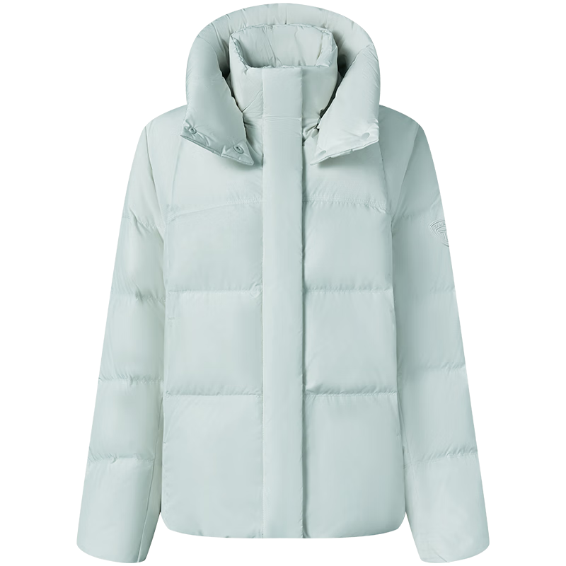 Tanboer Women's Short down Jacket with Detachable Hood, Fashionable Oversized Autumn And Winter Coat, Thick 530368D, Frost Blue, Size 160