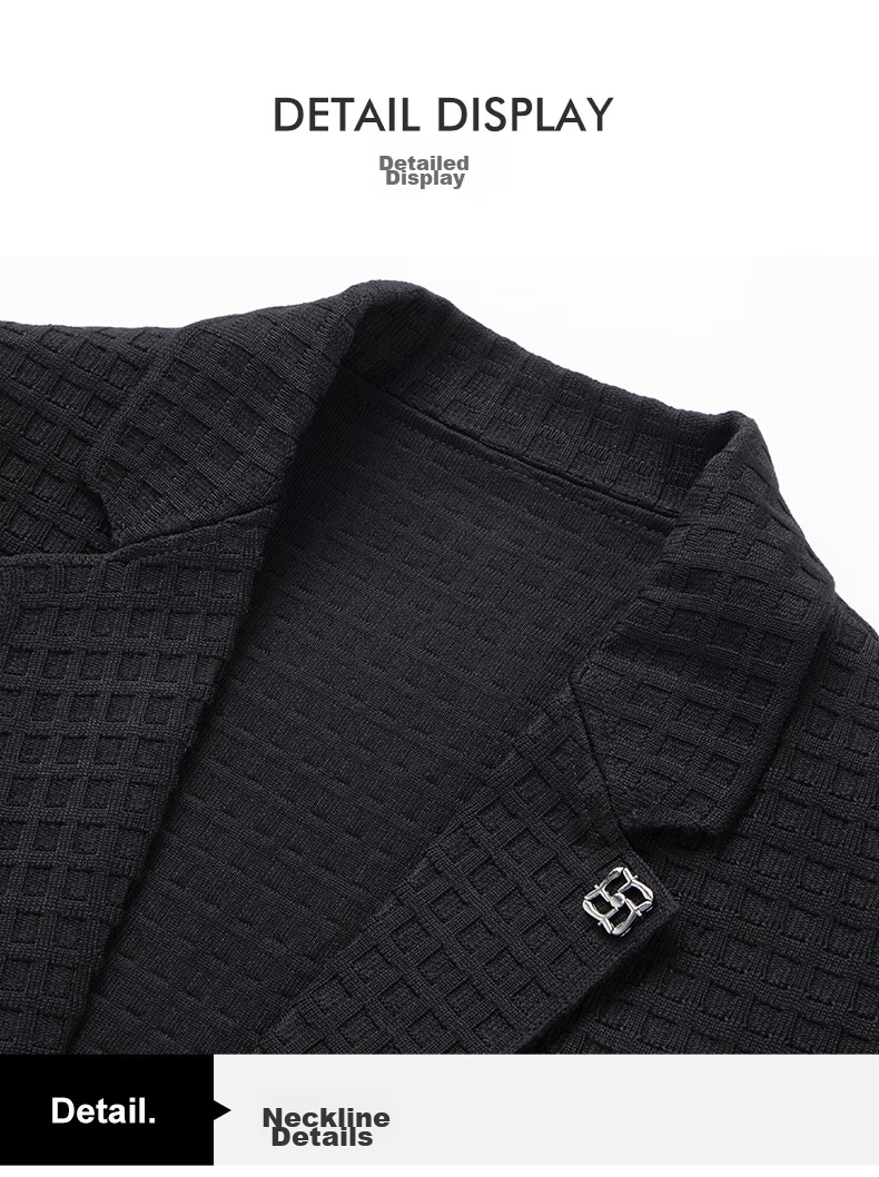 FIRS Suit Jacket for Men, Spring And Autumn Style, Middle-Aged Young Luxury High-End Business Casual Coat Blazer, Black, Size 175 7