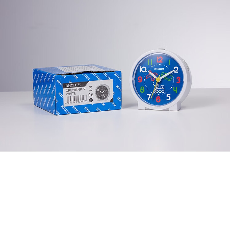 RHYTHM Student Alarm Clock Cute Creative Children's Bedside Clock 9.3cm Dark Blue CRE306NR77 Back to School Season 15