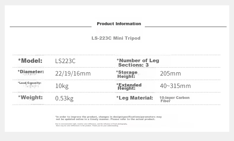 Leofoto Tripod, Desktop Mini Camera And Smartphone Photography And Videography Lightweight Travel Portable Tripod, LS-223C (Single Tripod) 3