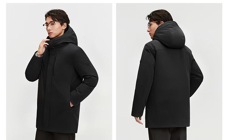 BOSIDENG 25-Year Winter Men's Thickened Hooded Loose Mid-Length Business Versatile Mall-Style Down Jacket 3