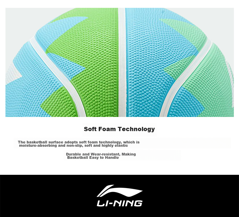 Li-Ning Basketball, Indoor And Outdoor Use, Suitable for Cement Courts And Rubber Outdoor Courts, Size 7 Basketball, LBQK697-4 20