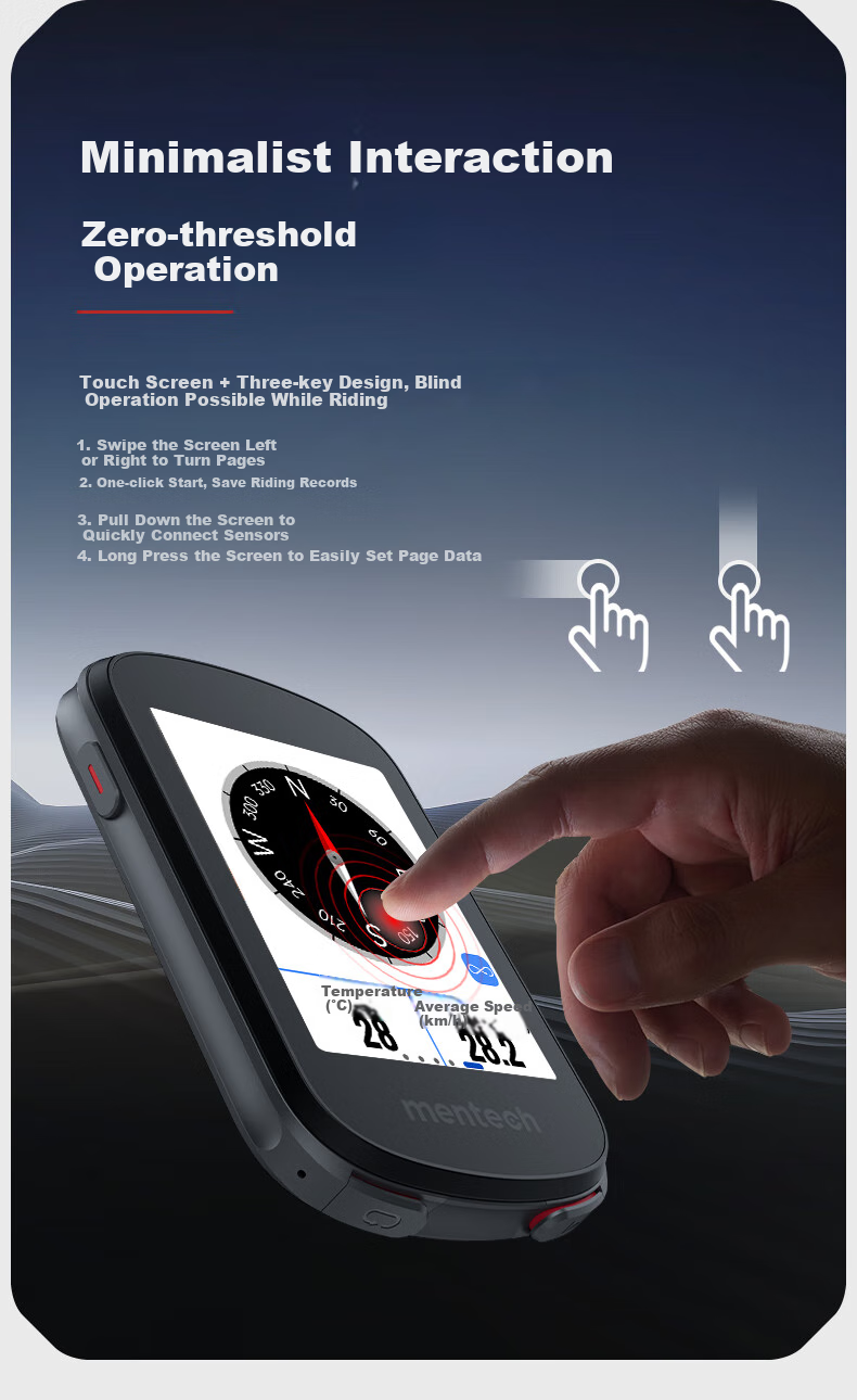 Mentech Avant700 Mountain And Road Bike Computer, GPS Smart Wireless Cycling Navigation, Obsidian Black 12