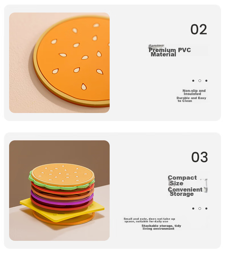 Siwangongli Heat-Resistant Coasters, Thickened Anti-Scalding High-Temperature Resistant Bowl Plate Pot Cup Mat PVC Material Placemat Set of 8 17