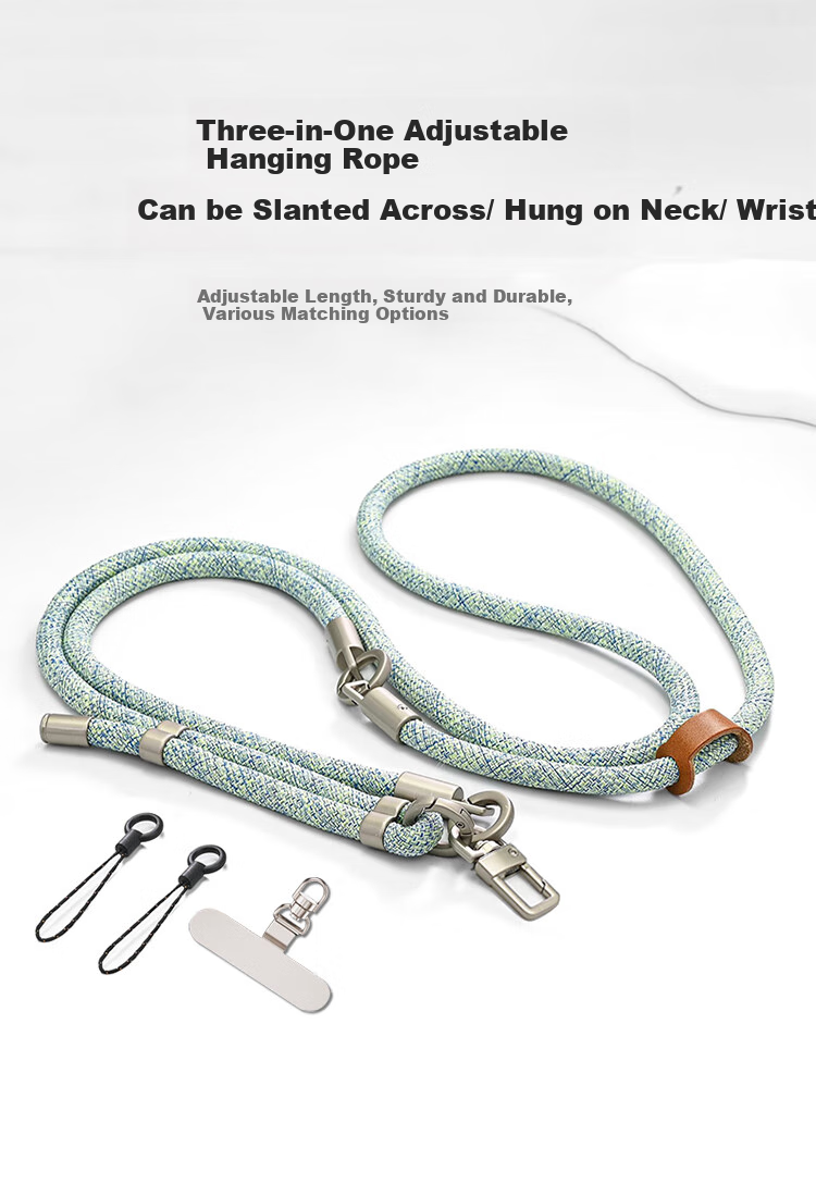 BZBC Three-In Phone Strap, Crossbody, Neck Strap, Versatile Outdoor Anti-Theft Phone Cord, Long Adjustable 2025 New Anti-Loss Cord, Multifunctional Hiking Rope, Deep Sea Blue 1