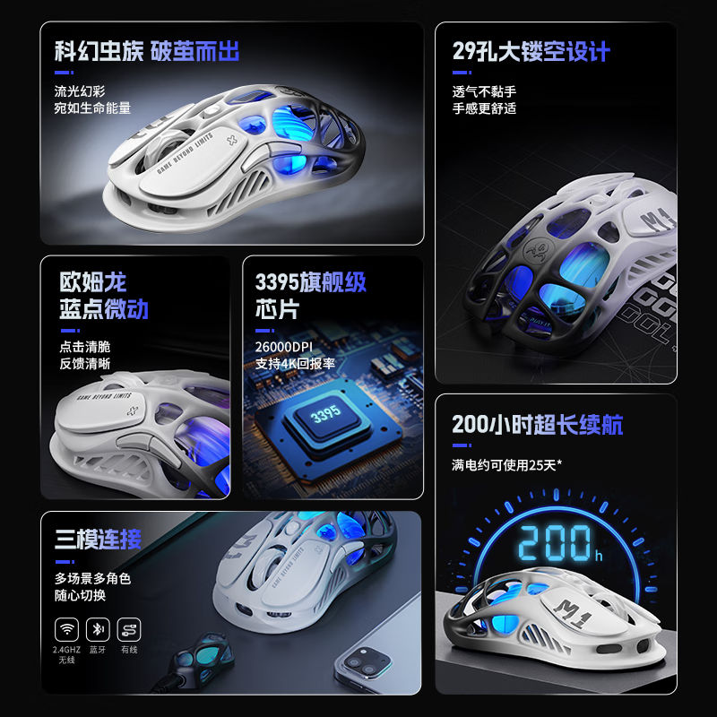Gravity Planet Cocoon 75 Mechanical Keyboard Gaming Wireless Wired Bluetooth Tri-Mode Gasket Custom Side-Engraved Keyboard and Mouse Set Gradient Black Gift Box Valentine's Day Gift