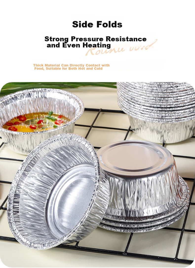 Faxilon Aluminum Foil Bowls, 50 Pieces, Air Fryer And Oven Heart-Shaped Bowls for Cake, Shrimp, Steamed Buns, And Baby Food Molds 5
