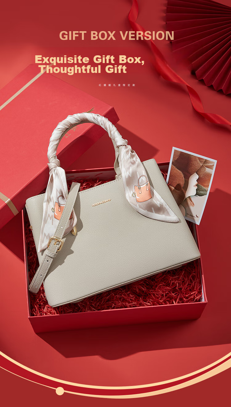 RED DRAGONFLY 2026 New Women's Handbag, Cowhide Crossbody And Handheld Bag, Birthday Gift Box for Wife Or Mother 1