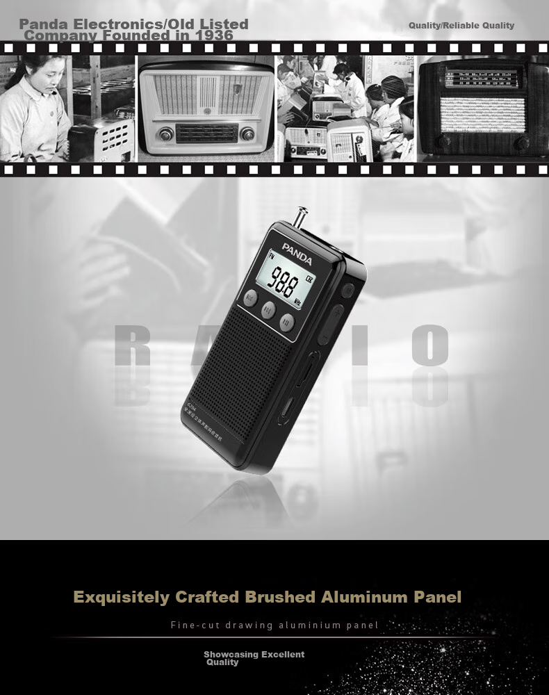 Panda 6124 Radio with Two Bands, Gift for Elderly, Pocket-Sized FM Tuner, Compact Broadcast Transistor Radio 3
