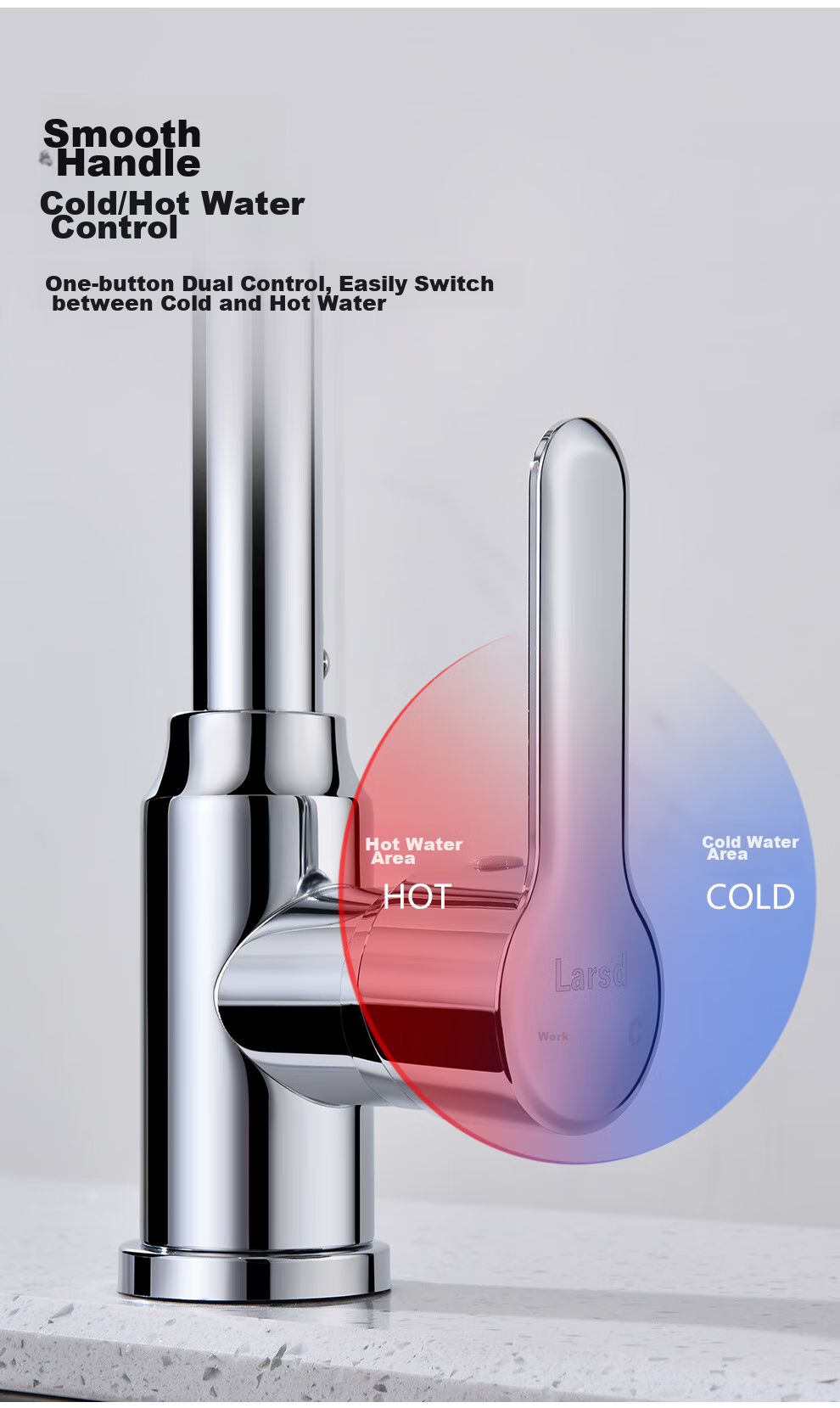 Larsd Kitchen Faucet, Sink Tap, Stainless Steel Sink Faucet, Double Temperature Hot And Cold Tap F065 6