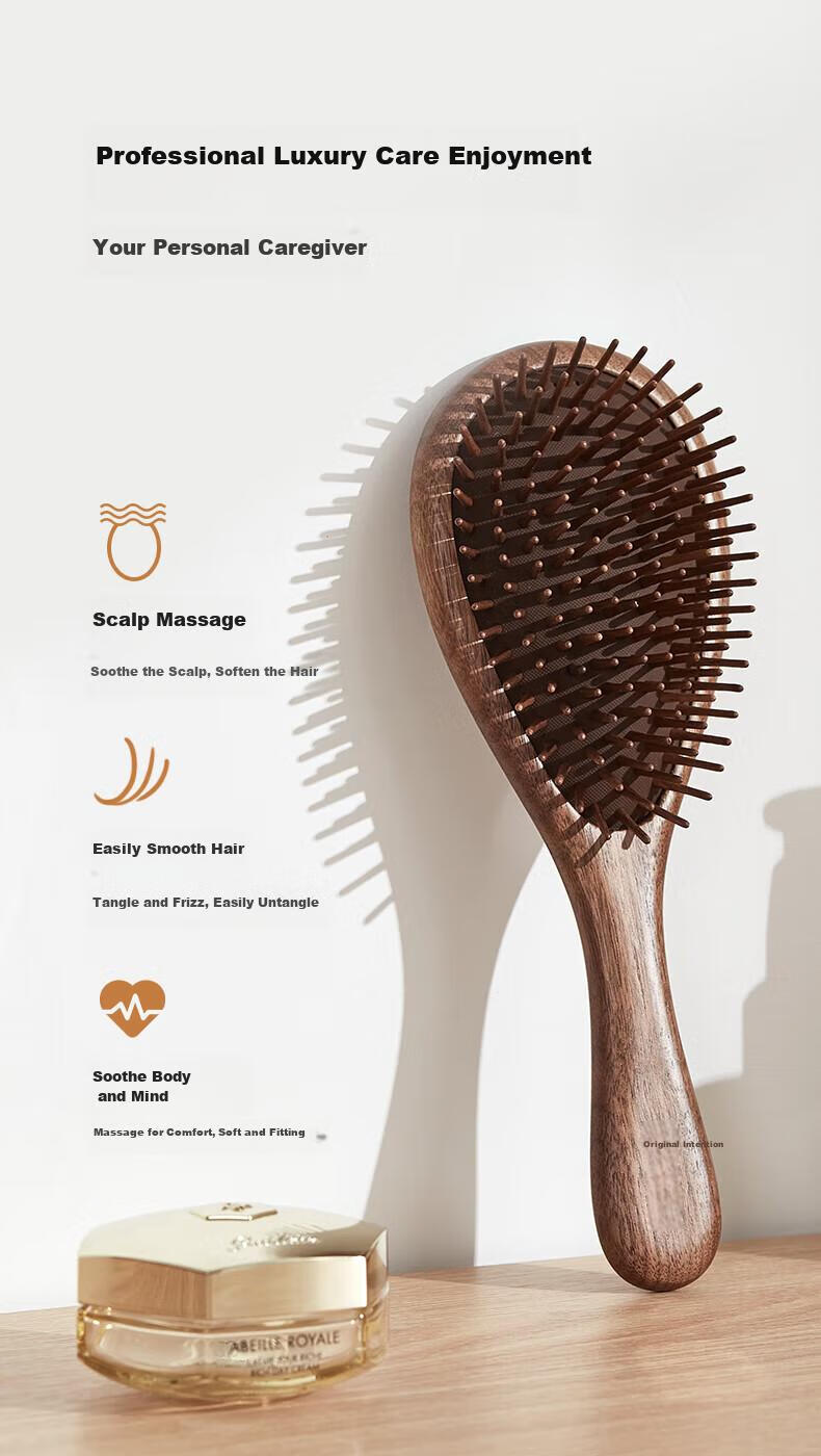 Chuxin Walnut Wood Comb, Air Cushion Comb, Massage Airbag Comb, Scalp Massage Comb, Gift Box, High-End Birthday Present, Premium Gift for Women, Wedding Gift, Mid-Autumn Festival Gift 2