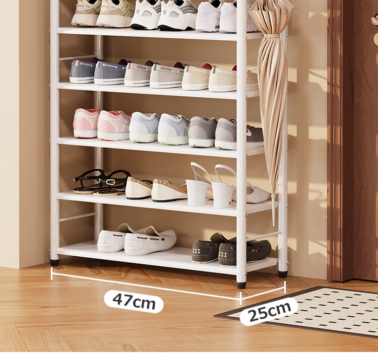 QIAONAMEI Shoe Rack, Simple Home Entryway, Dormitory, Indoor Rental Apartment, Multi-Layer Storage Shoe Shelf, 5 Tiers, QNM1245-WH 8