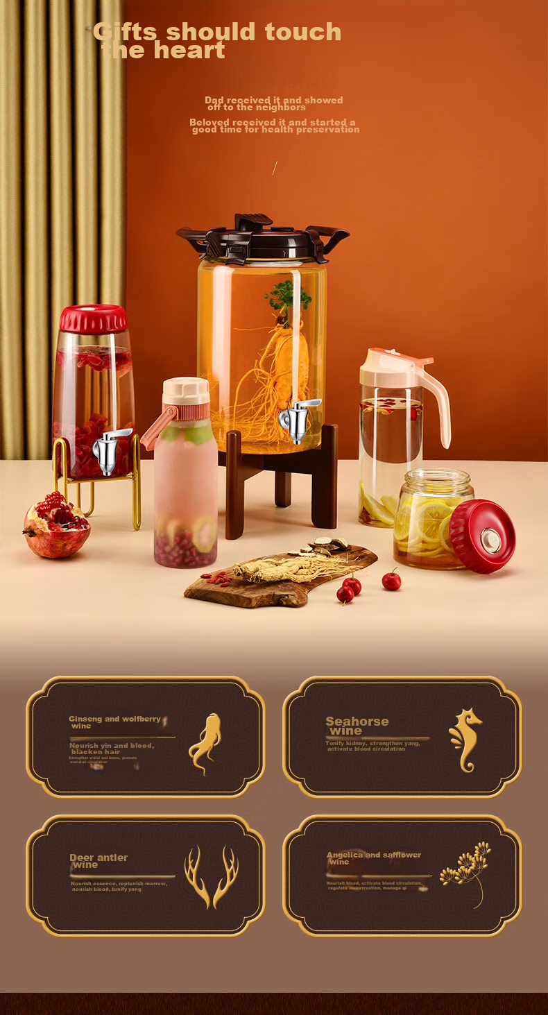 Juyuansu High-Quality Thick Heat-Resistant Glass Infusion Jar with Lid And Base, 10L Capacity 20