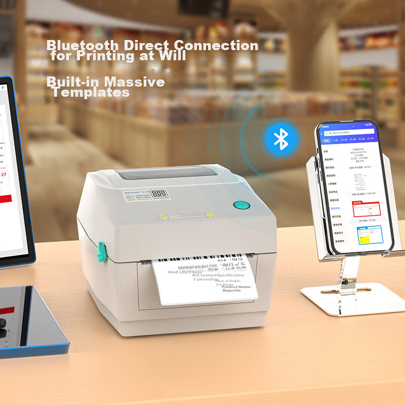 XINYE XP-460B Express Delivery Electronic Label Printer Bluetooth Version, 108MM Thermal Barcode Label Sticker Non-Adhesive Printing Machine, Warehouse Logistics Clothing QR Code