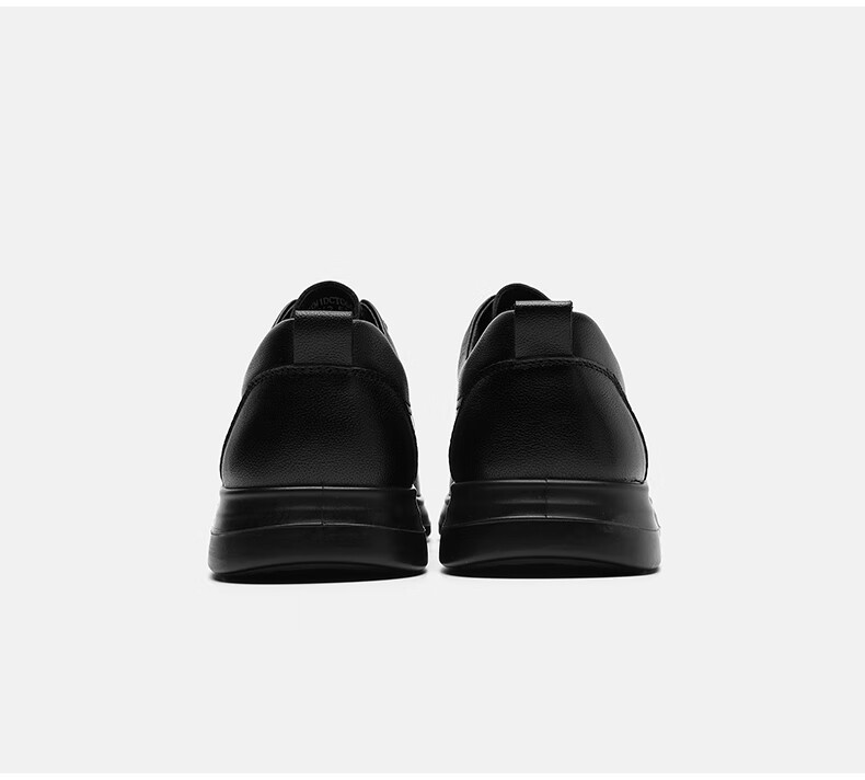HLA Men's First Layer Cowhide Classic Business Formal Casual Leather Shoes T064 Black Size 42 23