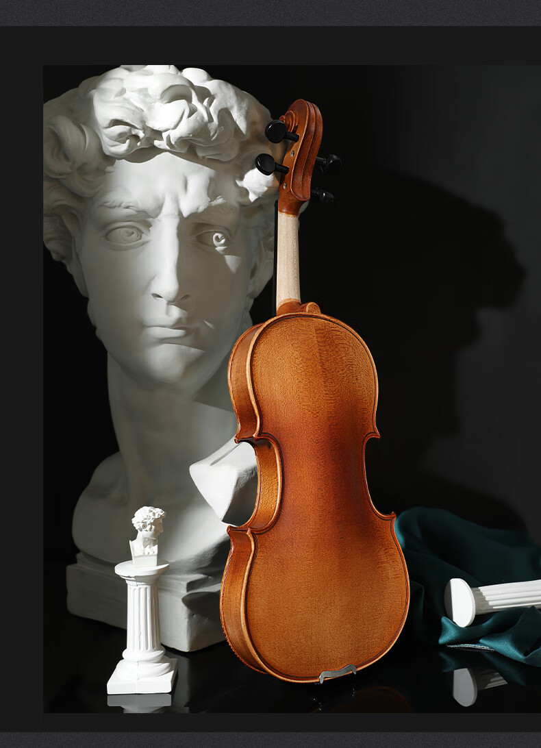 Romusic Violin Alpine Spruce Handmade Solid Wood Children's Adult Beginner Intermediate Performance RV-102Y [1/2] 13