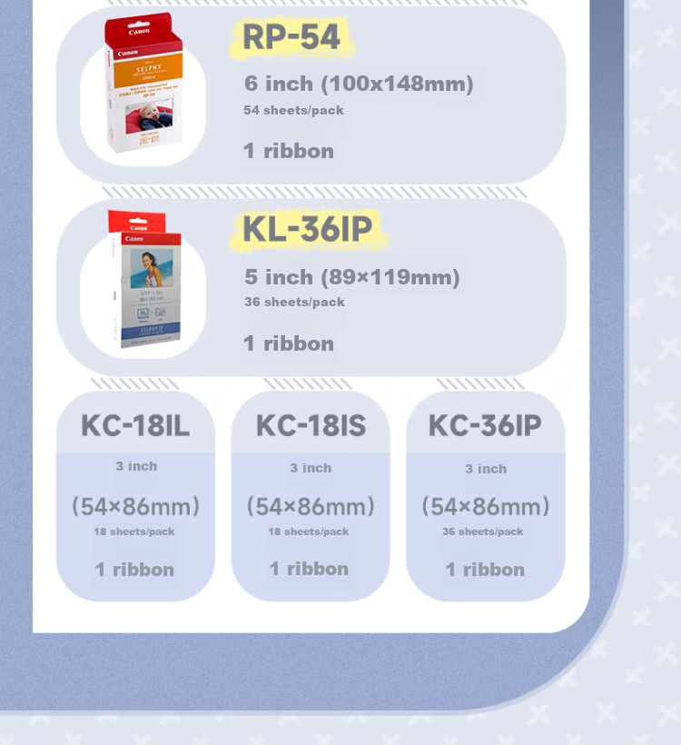 Canon KP-108IN (108 Sheets/box with Three Ribbon Cartridges), Original 6-Inch Photo Paper, Compatible with CP Series Color Mobile Phone Photo Printers 4