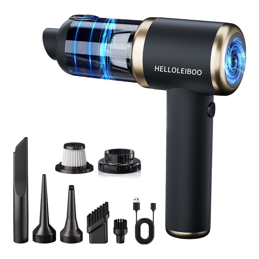 HELLOLEIBOO Car Vacuum Cleaner, Dual-Purpose Wireless Handheld Mini Vacuum Cleaner, Rechargeable Blower And Suction, for Car And Home Use