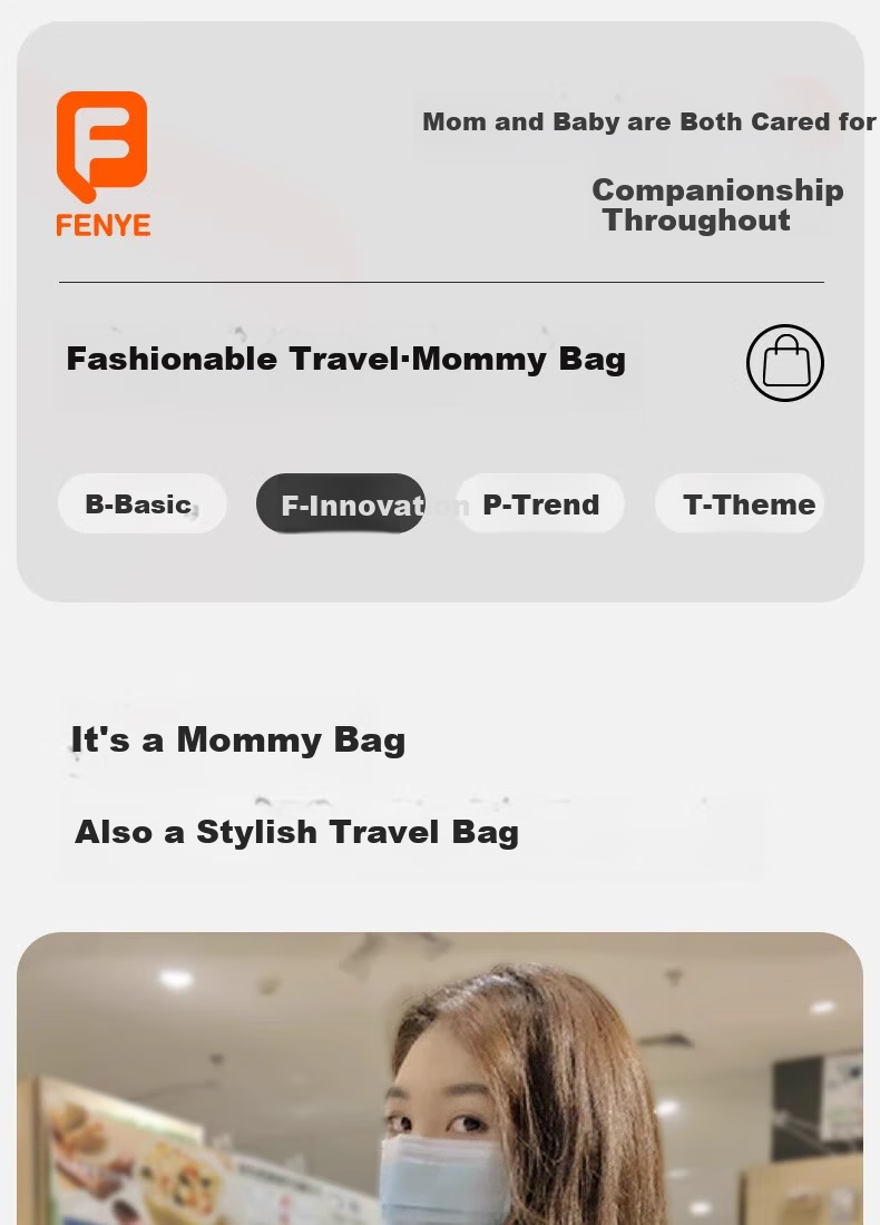 FENYE Mommy Bag, Lightweight And Stylish Handbag for Mothers And Babies, Crossbody Bag for Outdoor Use, Beige 1