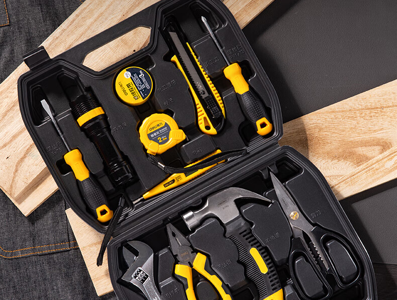 Deli Household Multifunctional Hardware Tool Box Set 11-Piece Manual Tool Kit for Home Repair 3