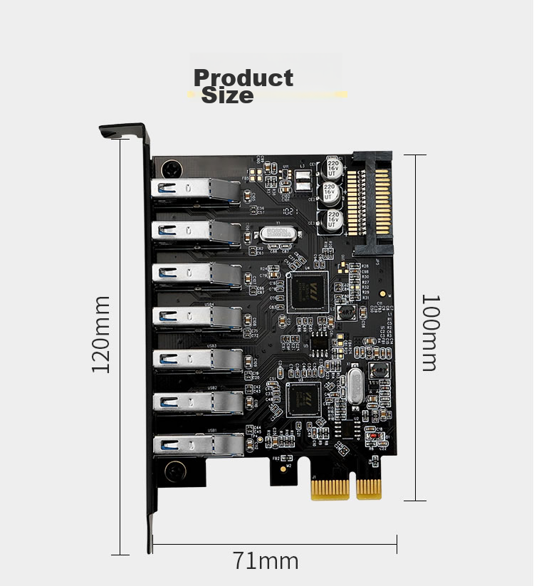 MOGE Desktop Computer Built-In PCI-E Adaptive Gigabit Ethernet Port with USB3.0 Ethernet Expansion Card, Gigabit Network Port USB3.0 Adapter Card MC2046 7