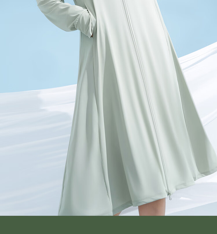 Yishangmei Long Sun Protection Coat for Women, Spring/summer 2026, UV-Resistant Full Body Sun Protection Clothing, Ice Silk Cool-Touch Jacket, Outdoor Wear, Black F 2